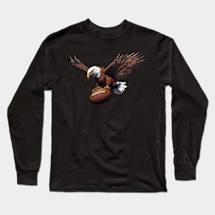 Bald Eagle playing football Long Sleeve T-Shirt